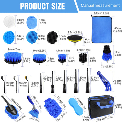 Kit de Detailing Professionnel 29 Pcs — Brosserie Complète Auto