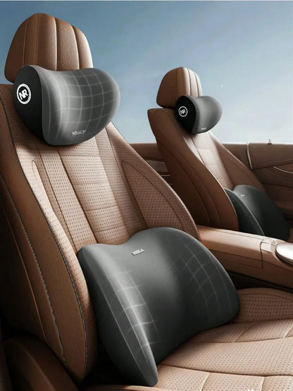 Coussin Appui-Tête & Lombaire Voiture — Mousse Mémoire de Forme