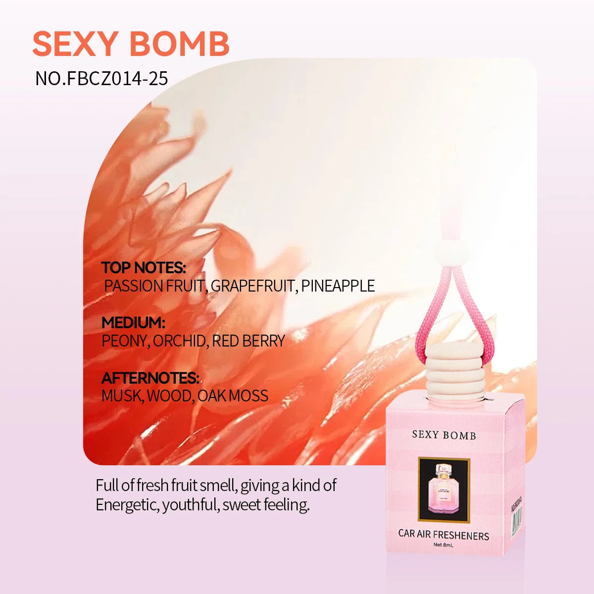 Diffuseur de Parfum Voiture 8ml – Suspension Aromatique | Plusieurs Parfums