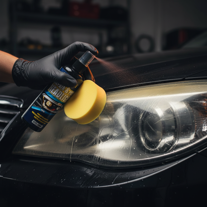 Application spray phare voiture