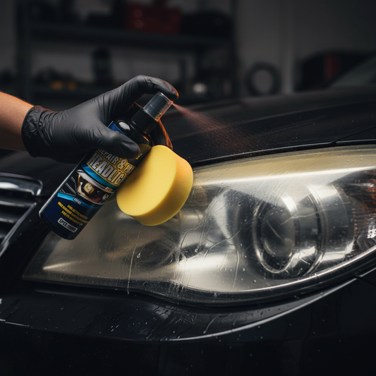 Application spray phare voiture