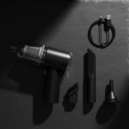 Aspirateur CarMood — flat lay premium