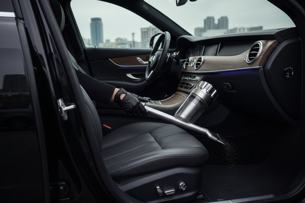 Aspirateur voiture — lifestyle intérieur luxe