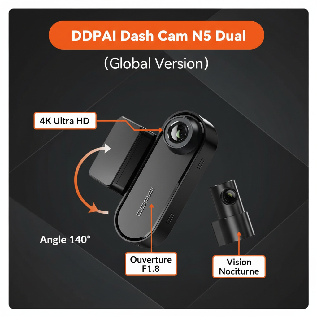 DDPAI N5 Dual – infographie FR specs