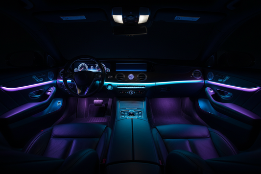 Kit LED ambiance RGB fibre optique dans habitacle de voiture - CarMood